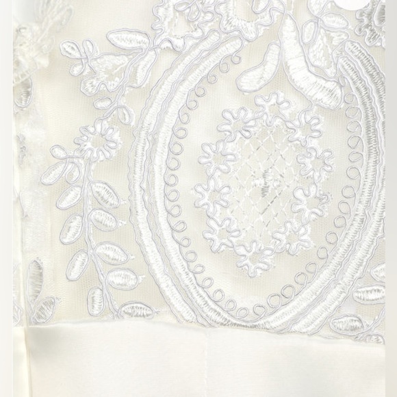 Stunning Sight White Embroidered Lace Satin Midi Dress - Picture 7 of 7